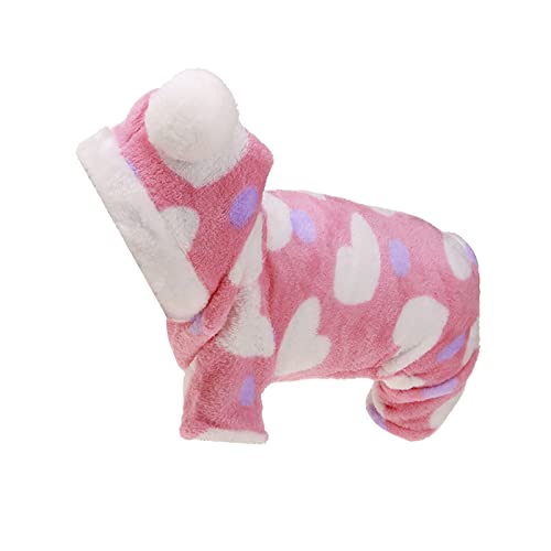 Tonsee Accessoire Regenmantel Hund Haustier-Kleidung-Kleidung-Winter-Hundekleidung Fawn-Fleece-Hundekleidung Leinen Zubehör (Pink, 2XL) von Tonsee Accessoire