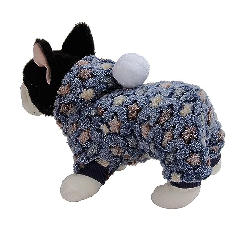 Tonsee Accessoire Rollkragen Pullover Hunde-Kleidung, 4 Beinabnutzungsknöpfe, Regenbogen-Stern, Punkt, Bedruckt, warme Winter-Oberbekleidung mit Kapuze Hundejacke Windhund (Navy, L) von Tonsee Accessoire
