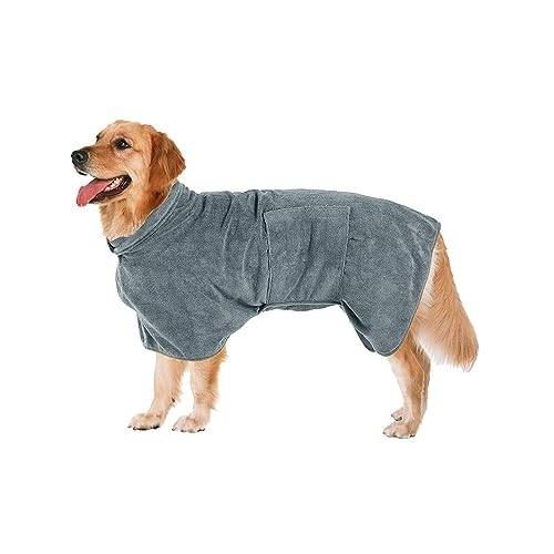 Welpen Jacken Warm Katze Super schnell trocknendes Badetuch für Hunde und Katzen. Einfach anzubringendes Handtuch zum Trocknen Ihres Haustiers nach einem Bad oder Schwimmen Hundepullover (Grau, S) von Tonsee Accessoire