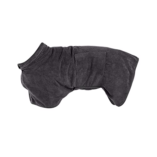 Winter Warmer Mantel Hund Super schnell trocknendes Badetuch für Hunde und Katzen. Einfach anzubringendes Handtuch zum Trocknen Ihres Haustiers nach Wintermantel Hundemantel Französische (Grey, XS) von Tonsee Accessoire