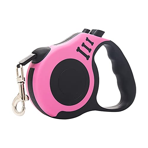 Tonsee Hunde Hundeleine Gross Hunde 3m/5m,Einziehbar Hundeleine High-End Pet Lead Automatische ausziehbare Hundetrainingsleine Welpe Katze Zubehör für Kleine & Große Hund Unter (Rosa 3m) von Tonsee Haustier