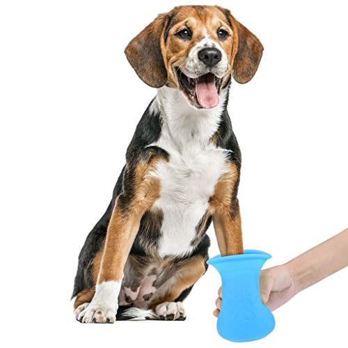 Tonsee Hunde Pfotenreiniger Cup Pfotenreiniger Tragbarer Pet Reinigung Pinsel Tasse, Haustier Pfotenreiniger Hunde Katzen Massage Pflege Schmutzige Klauen (Blau) von Tonsee Haustier