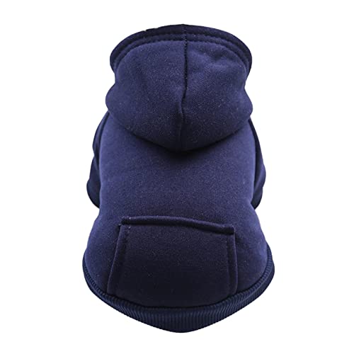 Tonsee Hundepullover kleine Hunde Mittlerer Hund Kapuzenpullis Hundepullover Hoodie Hunde Pullis Welpen Jacke Hunde Klamotten Warmer Wintermantel Haustier Kleidung Fleece Sweater (Navy, M) von Tonsee Haustier