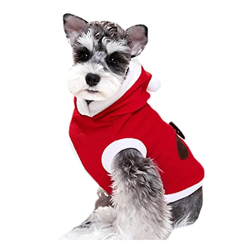 Weihnachten Hund Kleidung für Hunde Chihuahua Winter Hund Kapuzenpullis Weihnachten Kostüm Haustier Hoodies Kleidung warme Haustier Katze Hoodie Mantel Kleidung Rot (Rot, L) von Tonsee Haustier