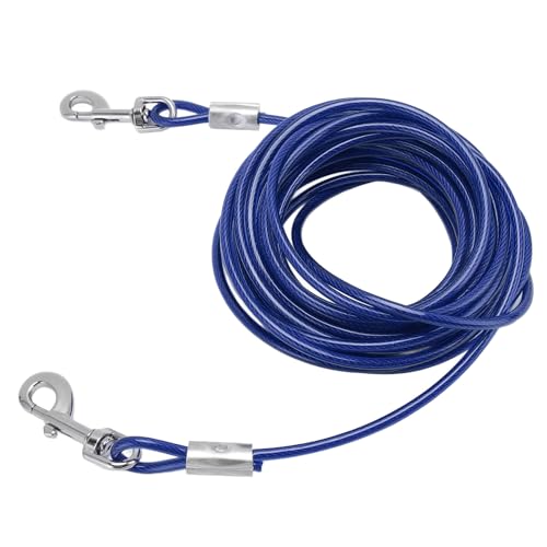 Tonysa Hunde-Anbindekabel, Doppelköpfiges, Bissfestes Outdoor-Hundekabel für den Hof, Haustier-Anbindekabel-Hundeleine für Kleine, Mittelgroße und Große Hunde (Blue) von Tonysa