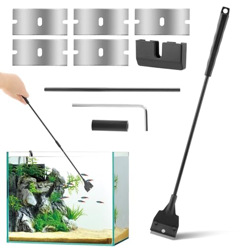 Aquarium-Schaber, längenverstellbares Aquarium-Reinigungswerkzeug, 53,3 cm, Handschaber, Pinsel-Set, Aquarium-Reinigungsset für Glasaquarium, Schwarz Aquarium-Schaber, längenverstellbares Aquarium-Reinigungswerkzeug, 53,3 cm, Handschaber, Pinsel-Set, Aquarium-Reinigungsset für Glasaquarium, Schwarz von Tookie