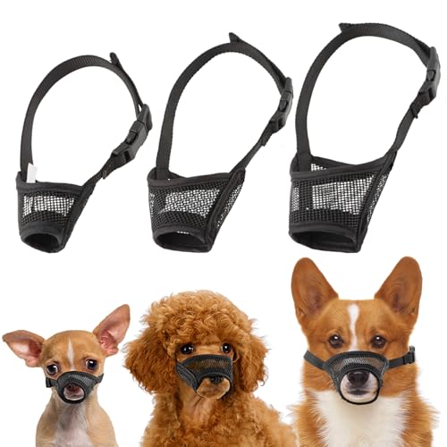 Maulkorb für kleine, mittelgroße und große Hunde, trinkbarer, atmungsaktiver Mundschutz, verstellbarer Gurt, weicher Maulkorb für Hunde, um Beißen und Kauen zu verhindern, Air-Mesh-Maulkörbe zum Maulkorb für kleine, mittelgroße und große Hunde, trinkbarer, atmungsaktiver Mundschutz, verstellbarer Gurt, weicher Maulkorb für Hunde, um Beißen und Kauen zu verhindern, Air-Mesh-Maulkörbe zum von Tookie