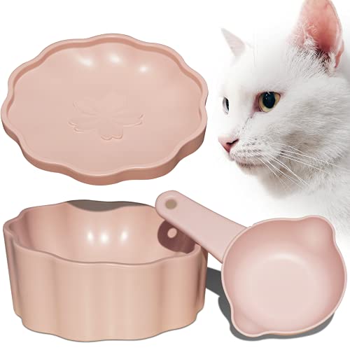 Kippbarer Futternapf für Katzen und Hunde, um 15 Grad drehbar, abnehmbarer einfaches Essen Wasser eine Schale Snacks, stressfreier erhöhter Katzennapf, aus lebensmittelechtem Melamin-Material (Pink) von Tookincmo