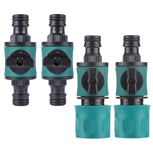 4 Stück Gartenschlauch Kupplung, 16 mm Wasserschlauch Schnellverbinder, Schlauchkupplung mit Regulierventil, Gartenschlauch Absperrhahn mit 2 Wege Regulierventil für Wasserdurchflusses Verbinder 4 Stück Gartenschlauch Kupplung, 16 mm Wasserschlauch Schnellverbinder, Schlauchkupplung mit Regulierventil, Gartenschlauch Absperrhahn mit 2 Wege Regulierventil für Wasserdurchflusses Verbinder von ToolKnight