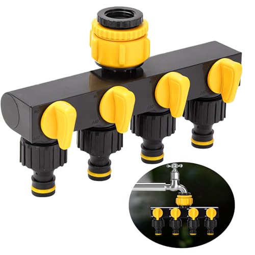 4 Wege Verteiler, Wasseranschluss Verteiler, Gartenbewässerungsumsteller, Splitter mit 4 unabhängigen Ventilen, 1 Zoll und 3/4 Zoll und 1/2 Zoll, Distributor für Gartenbewässerung, Waschen,Haustierenr 4 Wege Verteiler, Wasseranschluss Verteiler, Gartenbewässerungsumsteller, Splitter mit 4 unabhängigen Ventilen, 1 Zoll und 3/4 Zoll und 1/2 Zoll, Distributor für Gartenbewässerung, Waschen,Haustierenr von ToolKnight