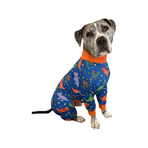 Pyjama für große Hunde, Dinosaurier-Hunde, schmale Passform, leichter Pullover, volle Abdeckung, Hunde-Pyjama, bitte die Größentabelle vor der Bestellung beachten. (Größe XL) von Tooth & Honey