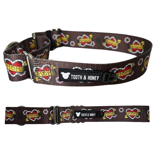 Tooth and Honey Pitbull 1,5 MOM Tattoo Heart Martingale Halsband von Tooth & Honey