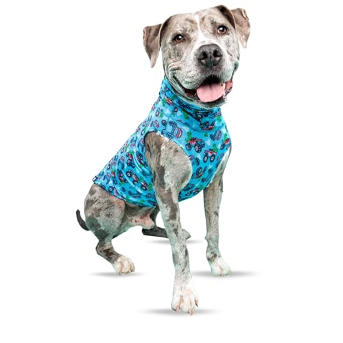 Tooth & Honey Muskelshirt für Pitbulls – leichte dehnbare Hundeweste für Pitbull-Hunde – weiches, atmungsaktives Hunde-Angst-Shirt – bequeme Sommerkleidung für große Rassen von Tooth & Honey