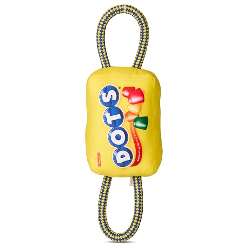 Tootsie Dots Plüsch Candy Wrapper mit Seilgriffen - Quietschendes & Knistern Hundespielzeug - Interaktives Zerren & Apportieren - Weiches & Langlebiges Kauspielzeug von Tootsie Roll