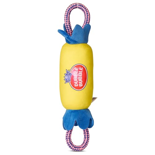 Tootsie Dubble Bubble Plüsch Candy Wrapper mit Seilgriffen - Quietschendes & Knistern Hundespielzeug - Interaktives Zerren & Apportieren - Weiches & Langlebiges Kauspielzeug von Tootsie Roll