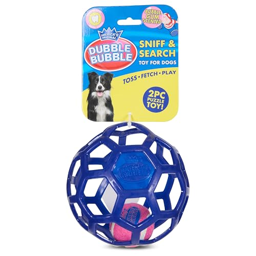 Tootsie Roll Sniff n' Seek Quietschball Hundespielzeug – Kauball mit Bonbonduft für Hunde – interaktives Duft- und Klangbereicherungsspielzeug, Junior-Mints, Double Bubble & Dots Designs von Tootsie Roll