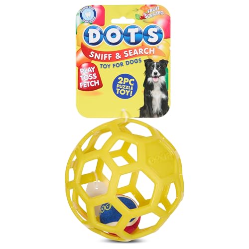 Tootsie Roll Sniff n' Seek Quietschball Hundespielzeug – Kauball mit Bonbonduft für Hunde – interaktives Duft- und Klangbereicherungsspielzeug, Junior-Mints, Double Bubble & Dots Designs Tootsie Roll Sniff n' Seek Quietschball Hundespielzeug – Kauball mit Bonbonduft für Hunde – interaktives Duft- und Klangbereicherungsspielzeug, Junior-Mints, Double Bubble & Dots Designs von Tootsie Roll