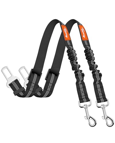 Toozey Hunde Sicherheitsgurt Auto, 2 Stück Hundesicherheitsgurte mit Elastischer Ruckdämpfung und Starke Karabiner, Einstellbar Hundegurt Höchste Sicherheit Anschnallgurt Hundeanschnaller fürs Hunde Toozey Hunde Sicherheitsgurt Auto, 2 Stück Hundesicherheitsgurte mit Elastischer Ruckdämpfung und Starke Karabiner, Einstellbar Hundegurt Höchste Sicherheit Anschnallgurt Hundeanschnaller fürs Hunde von Toozey