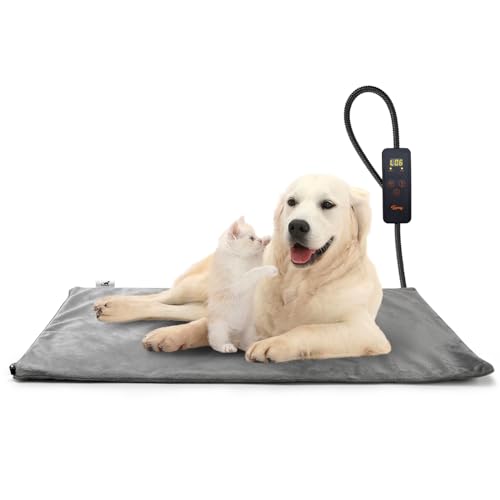 Toozey Katzen & Hund Heizmatte Innen 70 * 50cm, Timing & Temperatur Einstellbar Sicher Elektrisch Haustier Heizdecke, Weicher Wärmedecke für Neugeborene/Klein/Altere Katze und Hund, Grau - L Toozey Katzen & Hund Heizmatte Innen 70 * 50cm, Timing & Temperatur Einstellbar Sicher Elektrisch Haustier Heizdecke, Weicher Wärmedecke für Neugeborene/Klein/Altere Katze und Hund, Grau - L von Toozey