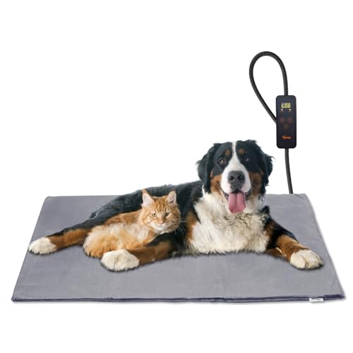 Toozey Katzen & Hund Heizmatte Innen 90 * 60cm, Timing & Temperatur Einstellbar Sicher Elektrisch Haustier Heizdecke, Weicher Wärmedecke für Neugeborene/Klein/Altere Katze und Hund, Grau - XL Toozey Katzen & Hund Heizmatte Innen 90 * 60cm, Timing & Temperatur Einstellbar Sicher Elektrisch Haustier Heizdecke, Weicher Wärmedecke für Neugeborene/Klein/Altere Katze und Hund, Grau - XL von Toozey