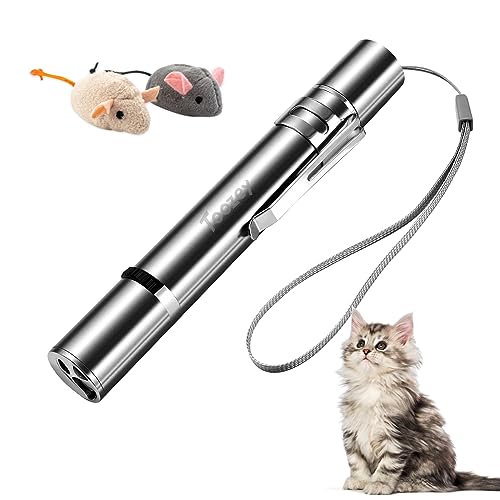 Toozey LED Pointer Katzen Hund Spielzeug, Pointer mit USB Wiederaufladbar, 7 in 1und 5 Muster LED Pointer Interaktives Katzenspielzeug, Bonus Zwei kleine Mäuse Spielzeug Toozey LED Pointer Katzen Hund Spielzeug, Pointer mit USB Wiederaufladbar, 7 in 1und 5 Muster LED Pointer Interaktives Katzenspielzeug, Bonus Zwei kleine Mäuse Spielzeug von Toozey