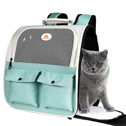 Top tasta Katzenrucksack-Tragetasche, von Fluggesellschaften zugelassen, belüftetes Design, atmungsaktives Netzgewebe für kleine Katzen und Hunde zum Wandern und Camping, tragen bis zu 6,8 kg Top tasta Katzenrucksack-Tragetasche, von Fluggesellschaften zugelassen, belüftetes Design, atmungsaktives Netzgewebe für kleine Katzen und Hunde zum Wandern und Camping, tragen bis zu 6,8 kg von Top tasta