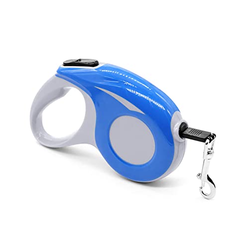 Ausziehbare Hundeleine aus ABS-Kunststoff, ausziehbare Leine, starkes Nylonband, automatisches Einziehen, 5 m x Blau von TopHomer