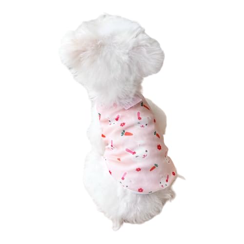 Hundeweste, Hemd, niedlich, modisch, Sommer, dünn, frisch, atmungsaktiv, geeignet für kleine Hunde und kleine Katzen, Sonnenschutz, Anti-Verlust, bequem (Rosa, S) von TopHomer