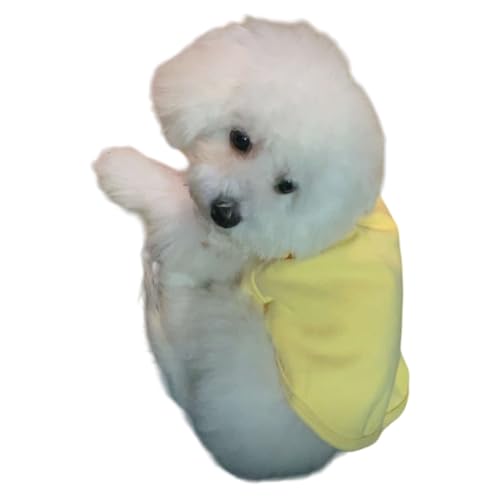 T-Shirt für Hunde, Weste, Hemd, niedlich, modisch, für Welpen, ärmellose Kleidung für Frühling und Sommer, geeignet für kleine und mittelgroße Hunde (Gelb, M) von TopHomer