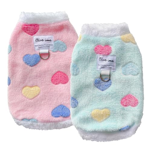 TopHomer 2 Stück Herz-Fleece-Weste für Hunde | Thermoweste mit D-Ring – Winter, Größe M TopHomer 2 Stück Herz-Fleece-Weste für Hunde | Thermoweste mit D-Ring – Winter, Größe M von TopHomer