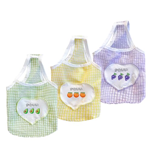 TopHomer 3 Stück Tanktops aus Gingham-Karo für Kleintiere | fruchtige Herz-Patches – Kawaii-Stil, Größe M TopHomer 3 Stück Tanktops aus Gingham-Karo für Kleintiere | fruchtige Herz-Patches – Kawaii-Stil, Größe M von TopHomer