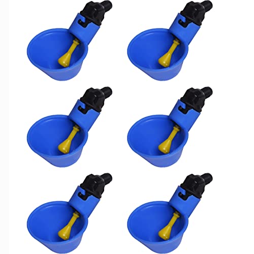 TopHomer 6 Stück Hühnertrinker, automatische Geflügel-Trinkbecher, Wasserfutterstation für Enten, Vogel, Gänse, Taube – Blau & Schwarz TopHomer 6 Stück Hühnertrinker, automatische Geflügel-Trinkbecher, Wasserfutterstation für Enten, Vogel, Gänse, Taube – Blau & Schwarz von TopHomer