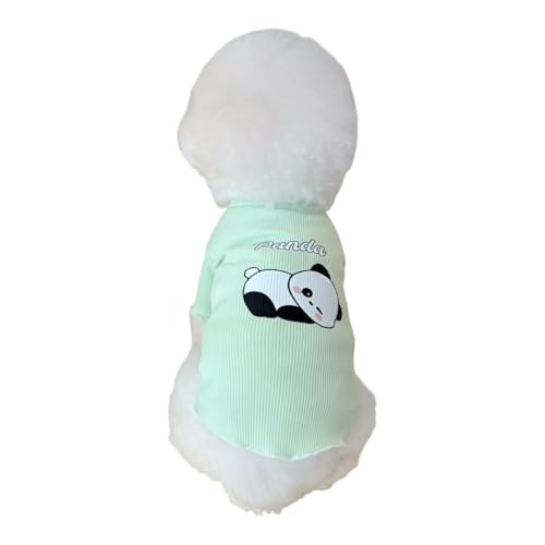 TopHomer Hemden für Hunde für den Sommer, mit Tiermotiv, 4 Designs, atmungsaktives Rippstrick, für Hunde/Katzen (Größen S-XXL) | Fotokleidung für hypoallergene Tiere (Grün – Panda, M) von TopHomer