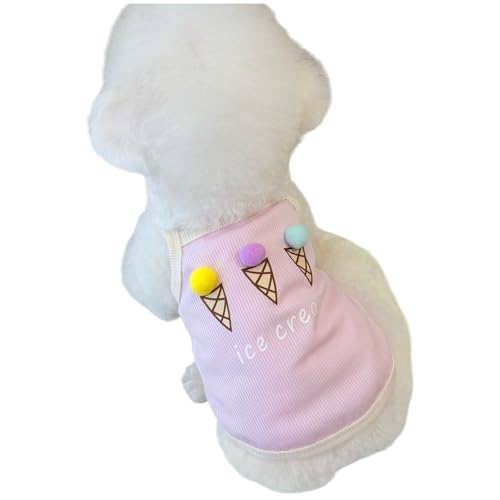 TopHomer Hunde-T-Shirt, atmungsaktiv, Sommer-Träger, elastischer Stoff, 3D-Eismuster, kleine Größe, leichte Kleidung von TopHomer