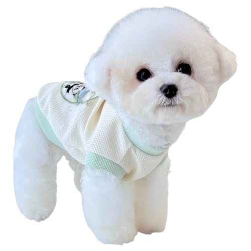 TopHomer Kleidung für Hunde, Weste mit gesticktem Muster im chinesischen Stil, weich und bequem, für Haustiere, atmungsaktive Kleidung für mittelgroße und kleine Welpen (Grün, L) von TopHomer