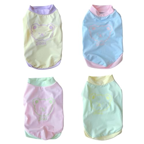 TopHomer Kühlende T-Shirts für Hunde, Bär, ärmellos, bunt – Frühling/Sommer, Größe L, 4 Stück von TopHomer