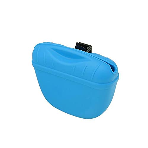 TopHomer Leckerli-Tasche aus Silikon, für Hundetraining, tragbare Hundeleckerli-Tasche mit Magnetverschluss und Taillenclip für den Außenbereich, 1 Stück, blau von TopHomer