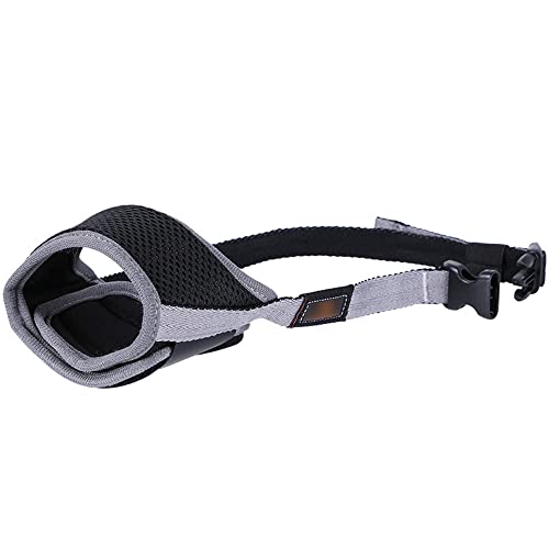 TopHomer Nylon-Maulkorb Für Hunde, Verstellbare Schlaufe Atmungsaktiv, Schneller Sitz Für Kleine, Mittelgroße Hunde, Verhindert Das Beißen, Kauen Und Bellen 1 Stück(Grau, XS) von TopHomer