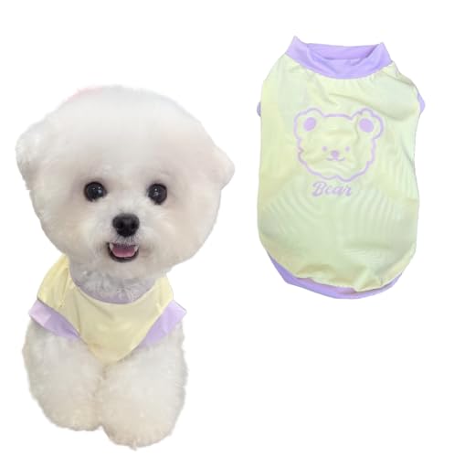 TopHomer Sommer-T-Shirt für Hunde und Katzen, atmungsaktive Kleidung mit Bärendruck, elastischer Stoff, für kleine und mittelgroße Welpen und Katzen, Gelb, Größe L TopHomer Sommer-T-Shirt für Hunde und Katzen, atmungsaktive Kleidung mit Bärendruck, elastischer Stoff, für kleine und mittelgroße Welpen und Katzen, Gelb, Größe L von TopHomer