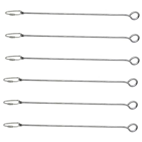 Vogelspieß, Futterspender, 266 mm, für Papageien, Obst, Stäbchen, Edelstahl, für Wellensittiche, Sittiche, Nymphensittiche, 6 Stück von TopHomer