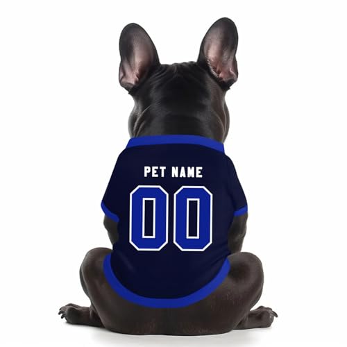 Benutzerdefinierte Hund Soccer Shirt Personalisierte Druck Name Nummer Logo T-Shirts Atmungsaktiv Haustier Weste Kleidung Security Schweißhemd Shirts für Haustiere Hunde Katzen,Dark Blue Benutzerdefinierte Hund Soccer Shirt Personalisierte Druck Name Nummer Logo T-Shirts Atmungsaktiv Haustier Weste Kleidung Security Schweißhemd Shirts für Haustiere Hunde Katzen,Dark Blue von Topassion