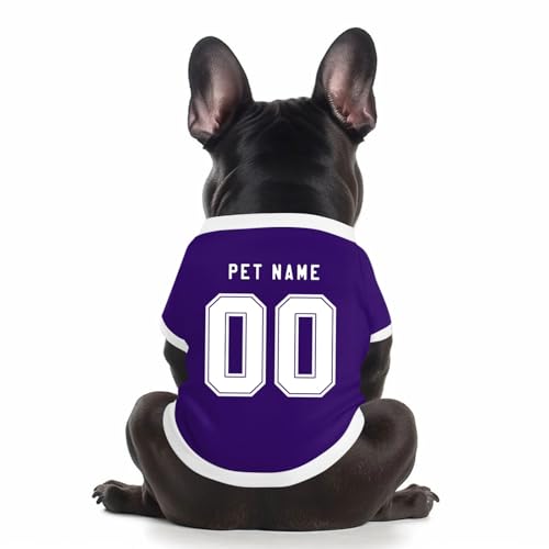 Benutzerdefinierte Hund Soccer Shirt Personalisierte Druck Name Nummer Logo T-Shirts Atmungsaktiv Haustier Weste Kleidung Security Schweißhemd Shirts für Haustiere Hunde Katzen,Dark Purple Benutzerdefinierte Hund Soccer Shirt Personalisierte Druck Name Nummer Logo T-Shirts Atmungsaktiv Haustier Weste Kleidung Security Schweißhemd Shirts für Haustiere Hunde Katzen,Dark Purple von Topassion