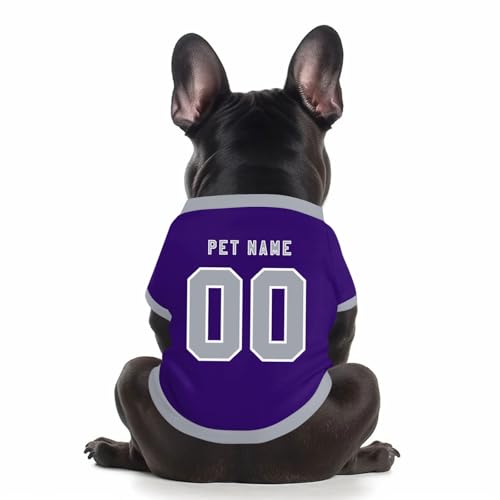 Benutzerdefinierte Hund Soccer Shirt Personalisierte Druck Name Nummer Logo T-Shirts Atmungsaktiv Haustier Weste Kleidung Security Schweißhemd Shirts für Haustiere Hunde Katzen,Purple Benutzerdefinierte Hund Soccer Shirt Personalisierte Druck Name Nummer Logo T-Shirts Atmungsaktiv Haustier Weste Kleidung Security Schweißhemd Shirts für Haustiere Hunde Katzen,Purple von Topassion