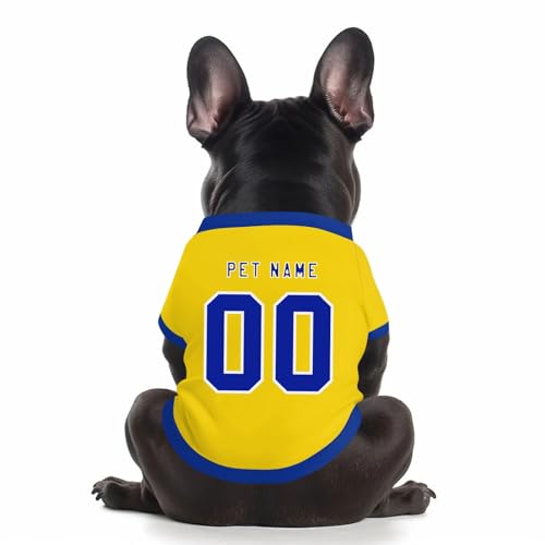 Benutzerdefinierte Hund Soccer Shirt Personalisierte Druck Name Nummer Logo T-Shirts Atmungsaktiv Haustier Weste Kleidung Security Schweißhemd Shirts für Haustiere Hunde Katzen,Yellow Benutzerdefinierte Hund Soccer Shirt Personalisierte Druck Name Nummer Logo T-Shirts Atmungsaktiv Haustier Weste Kleidung Security Schweißhemd Shirts für Haustiere Hunde Katzen,Yellow von Topassion