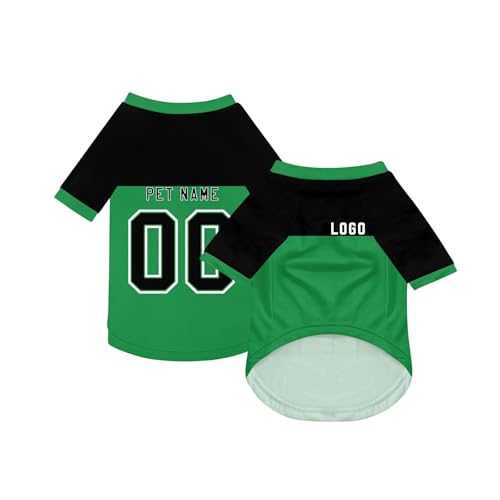Benutzerdefinierte Hund Soccer Shirt Personalisierte Name Nummer Logo Geschenke für Haustiere Hunde Katzen Shirts Welpen Kätzchen Individuelle Pet Jersey Haustiere Fußball Trikot Hundehemd,Green Benutzerdefinierte Hund Soccer Shirt Personalisierte Name Nummer Logo Geschenke für Haustiere Hunde Katzen Shirts Welpen Kätzchen Individuelle Pet Jersey Haustiere Fußball Trikot Hundehemd,Green von Topassion