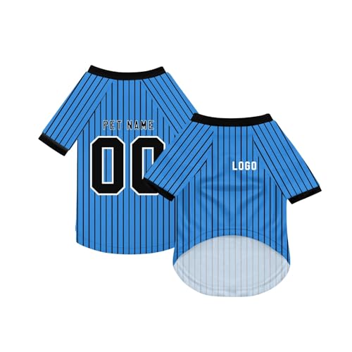 Personalisiert Haustier-T-Shirt Benutzerdefinierte Haustiere Fußball Trikot mit Name/Nummer/Logo Sommer Basic Weste für Katzen Hund Atmungsaktives Basketball Hundehemd Sommerkleidung,Blue Personalisiert Haustier-T-Shirt Benutzerdefinierte Haustiere Fußball Trikot mit Name/Nummer/Logo Sommer Basic Weste für Katzen Hund Atmungsaktives Basketball Hundehemd Sommerkleidung,Blue von Topassion