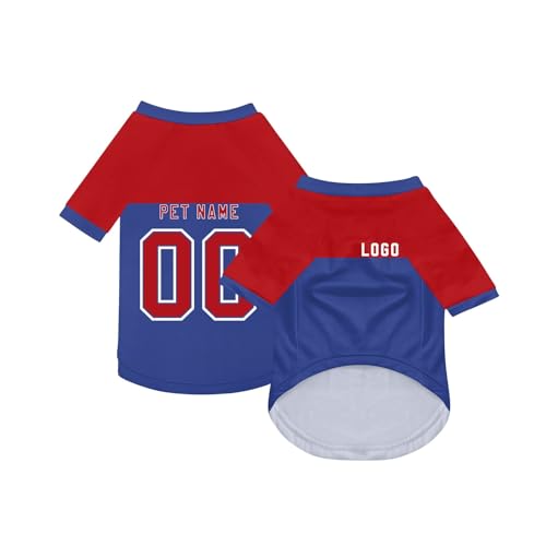 Personalisiert Haustier-T-Shirt Benutzerdefinierte Haustiere Fußball Trikot mit Name/Nummer/Logo Sommer Basic Weste für Katzen Hund Atmungsaktives Basketball Hundehemd Sommerkleidung,Dark Blue Personalisiert Haustier-T-Shirt Benutzerdefinierte Haustiere Fußball Trikot mit Name/Nummer/Logo Sommer Basic Weste für Katzen Hund Atmungsaktives Basketball Hundehemd Sommerkleidung,Dark Blue von Topassion