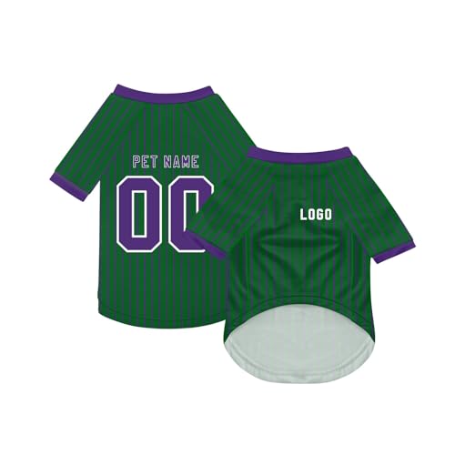 Personalisiert Haustier-T-Shirt Benutzerdefinierte Haustiere Fußball Trikot mit Name/Nummer/Logo Sommer Basic Weste für Katzen Hund Atmungsaktives Basketball Hundehemd Sommerkleidung,Dark Green Personalisiert Haustier-T-Shirt Benutzerdefinierte Haustiere Fußball Trikot mit Name/Nummer/Logo Sommer Basic Weste für Katzen Hund Atmungsaktives Basketball Hundehemd Sommerkleidung,Dark Green von Topassion