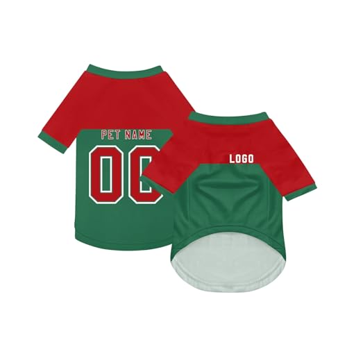 Personalisiert Haustier-T-Shirt Benutzerdefinierte Haustiere Fußball Trikot mit Name/Nummer/Logo Sommer Basic Weste für Katzen Hund Atmungsaktives Basketball Hundehemd Sommerkleidung,Dark Green Personalisiert Haustier-T-Shirt Benutzerdefinierte Haustiere Fußball Trikot mit Name/Nummer/Logo Sommer Basic Weste für Katzen Hund Atmungsaktives Basketball Hundehemd Sommerkleidung,Dark Green von Topassion