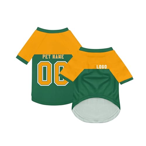 Personalisiert Haustier-T-Shirt Benutzerdefinierte Haustiere Fußball Trikot mit Name/Nummer/Logo Sommer Basic Weste für Katzen Hund Atmungsaktives Basketball Hundehemd Sommerkleidung,Dark Green Personalisiert Haustier-T-Shirt Benutzerdefinierte Haustiere Fußball Trikot mit Name/Nummer/Logo Sommer Basic Weste für Katzen Hund Atmungsaktives Basketball Hundehemd Sommerkleidung,Dark Green von Topassion